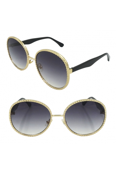 Okulary przeciwsłoneczne damskie OKRĄGŁE LENONKI z filtrem Frill Gold 8792